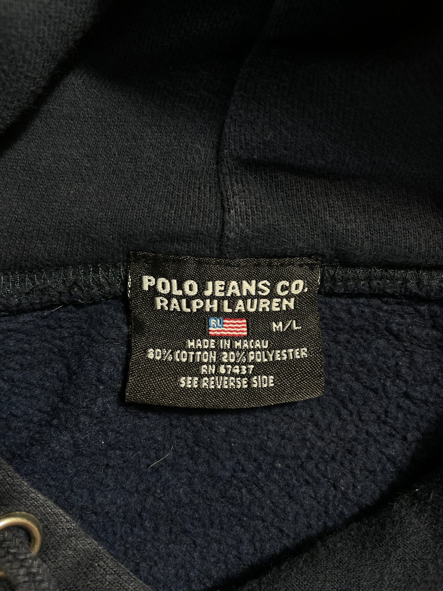 Vintage POLO JEANS RALPH LAUREN Size M-L Vintage Hoodie Sweat-shirt / A9294