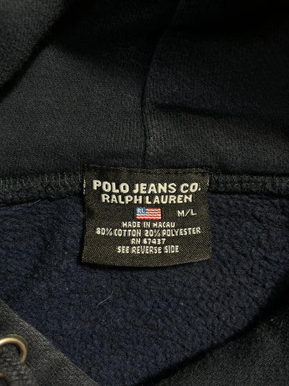 Vintage POLO JEANS RALPH LAUREN Size M-L Vintage Hoodie Sweat-shirt / A9294