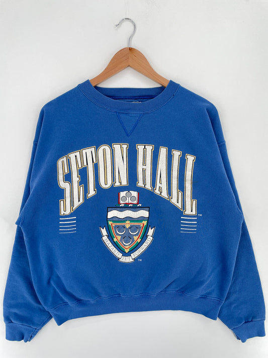 90's SETON HALL Made in USA Size M College Sweat-Shirt / A2333