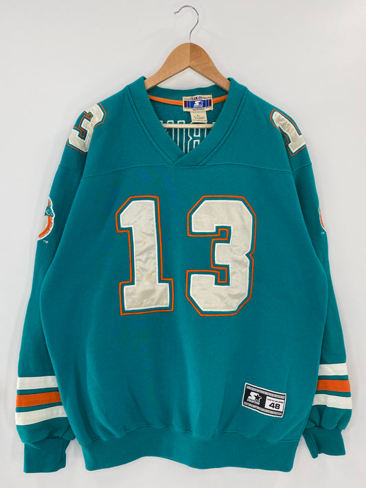 90's STARTER x MIAMI DOLPHINS DAN MARINO Size L Vintage NFL Sweat shirt / K5631