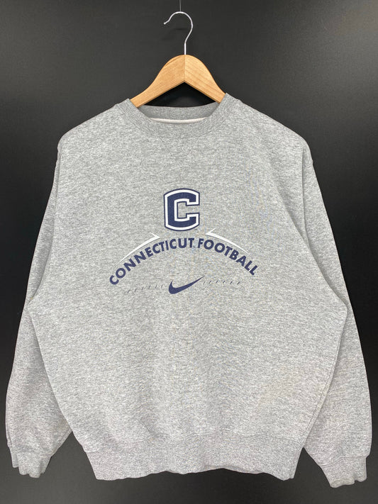 00' NIKE CONNECTICUT FOOTBALL Size M Vintage College Sweat-shirt / K8822