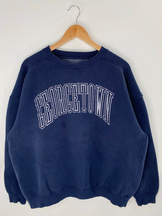 90’s GEORGETOWN Size No Tag (Approx.XL) Vintage Sweat-Shirt / K8157