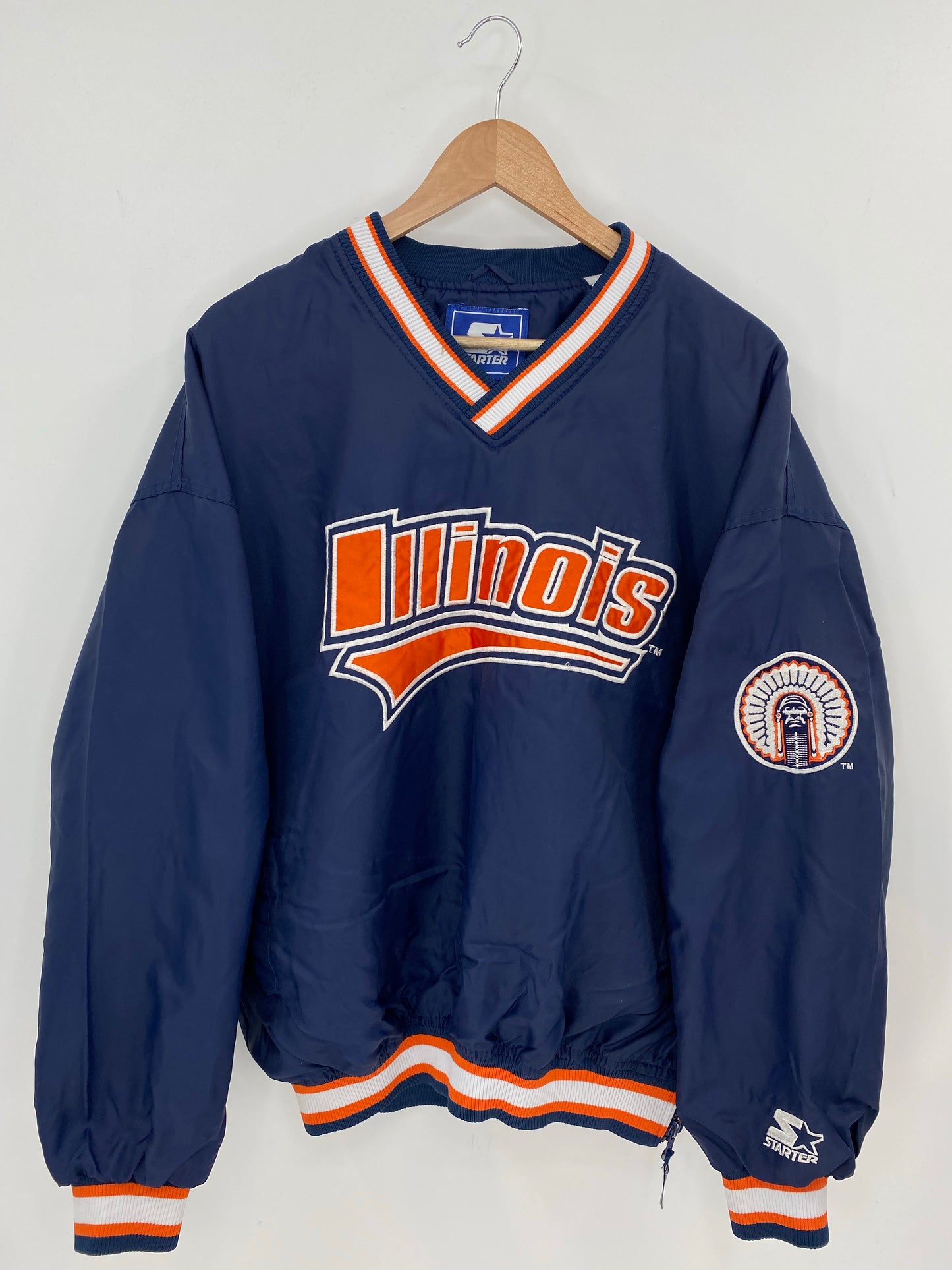90’s STARTER x ILLINOIS Size XL Vintage Nylon Jacket  / K8032