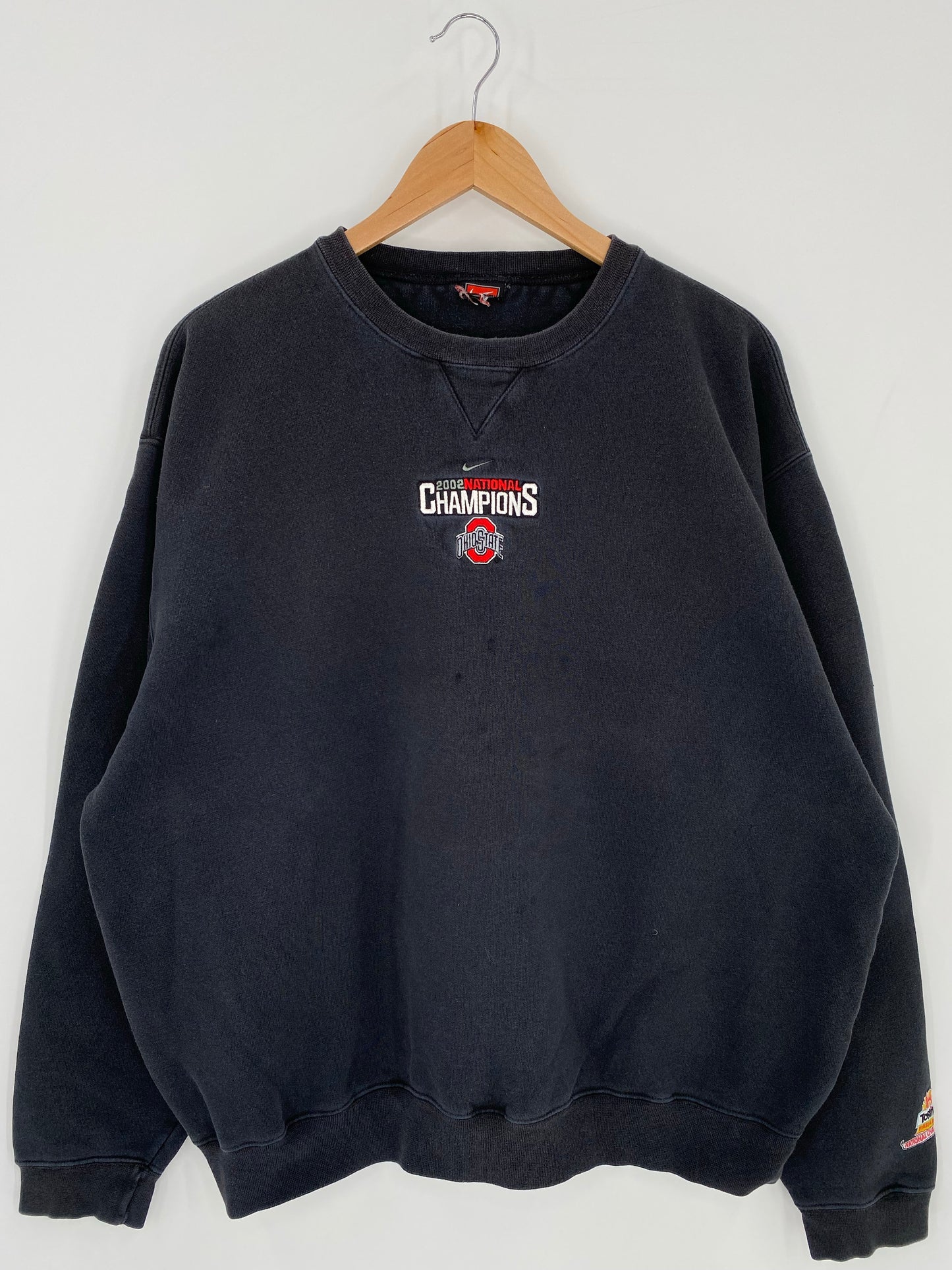 2002' NIKE TOSTITOS OHAIO STATE BUCKEYES Size No Tag(approx.M-L) Vintage NFL Sweat-shirt / K6353