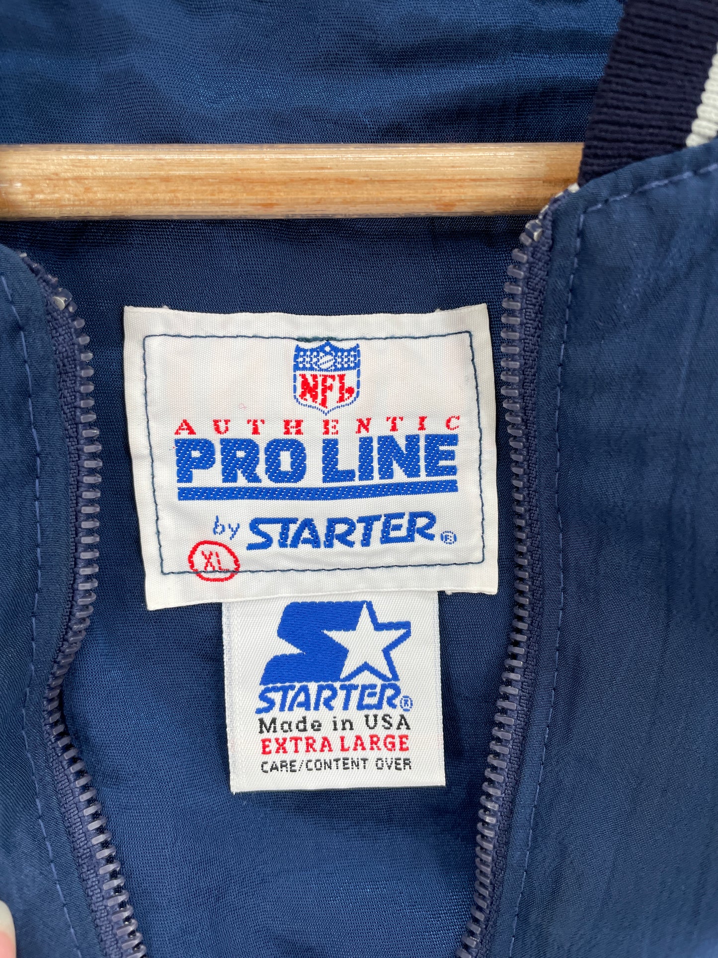 90's STARTER x NEW ENGLAND PATRIOTS Made in USA Size XL Vintage NFL Nylon Jacket / A6837