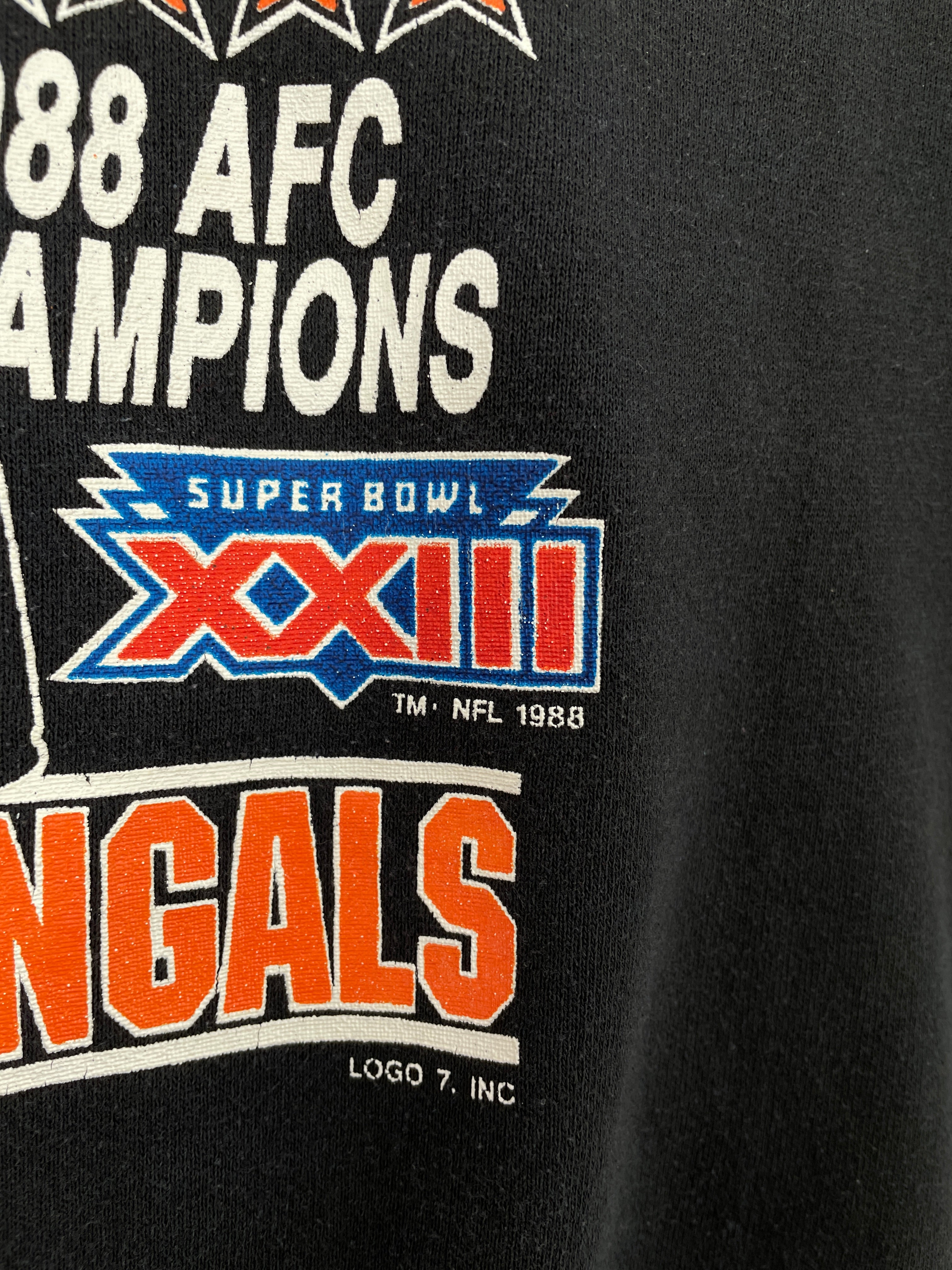 Cincinnati Bengals Vintage 1988 AFC Champions Logo 7 T-Shirt Size