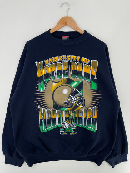 90's NOTRE DAME Made in USA Size XXL Vintage College Sweat shirt / E4461S