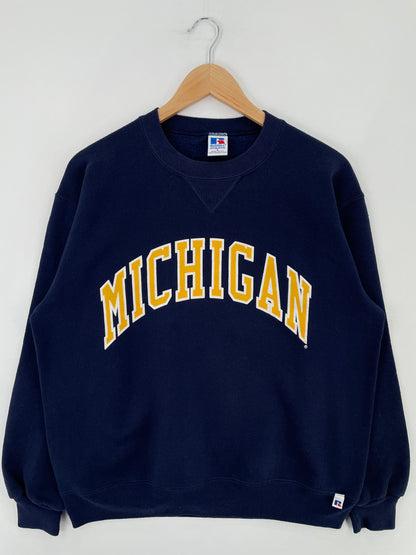90's RUSSELL x MICHIGAN Made in USA Size L Vintage College Sweat-shirt / E1336S