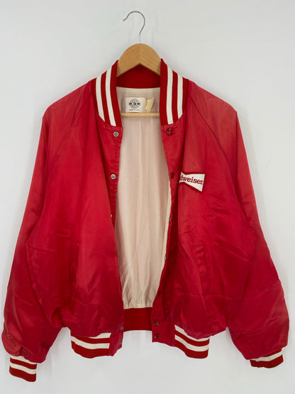 .Vintage BUDWEISER Size No Tag (Approx.L) Nylon Jacket / A7940