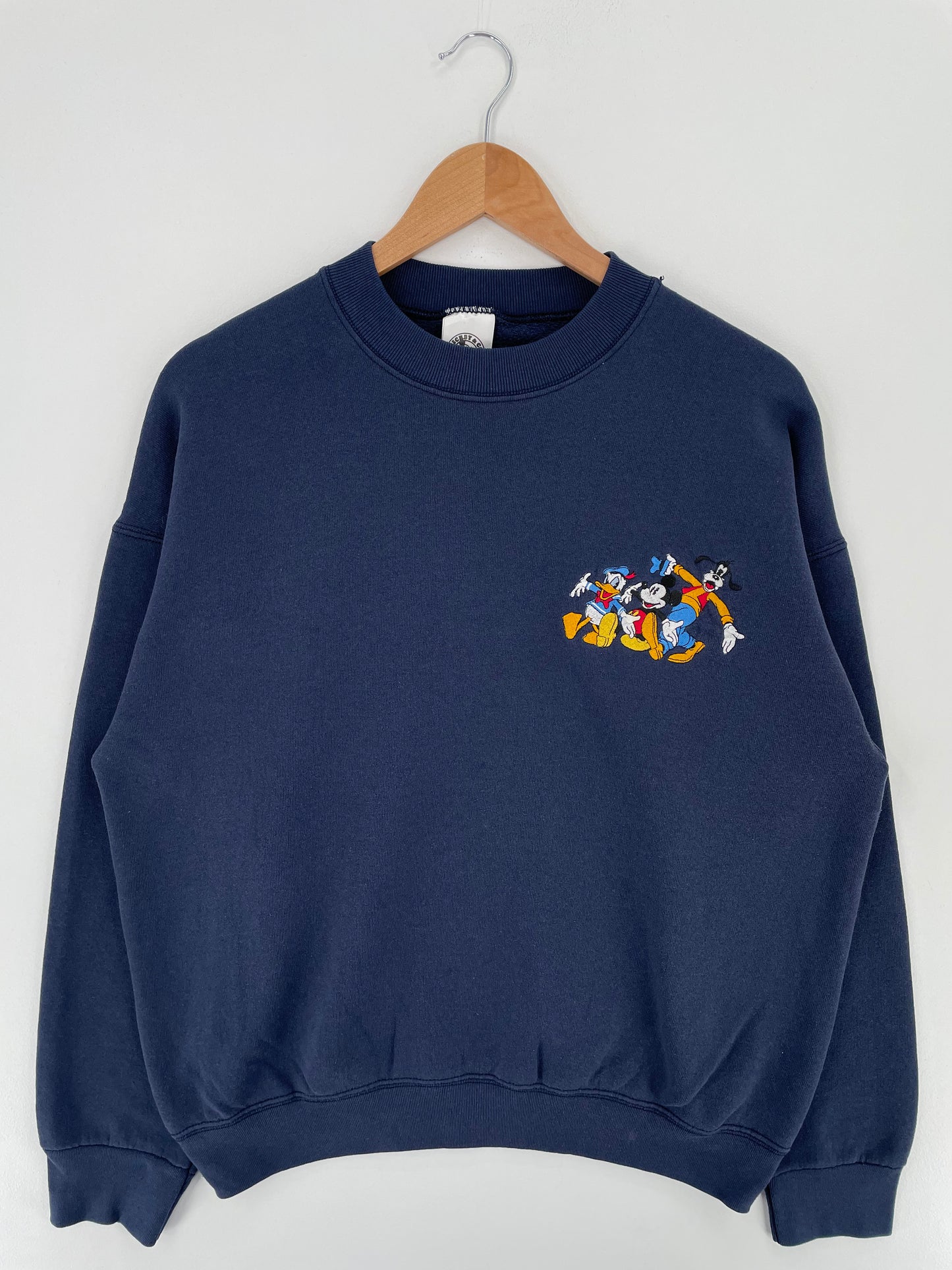 90's DISNEY MICKEY GOOFY DONALD DUCK Made in USA Size L Vintage Sweat-Shirt / A2589