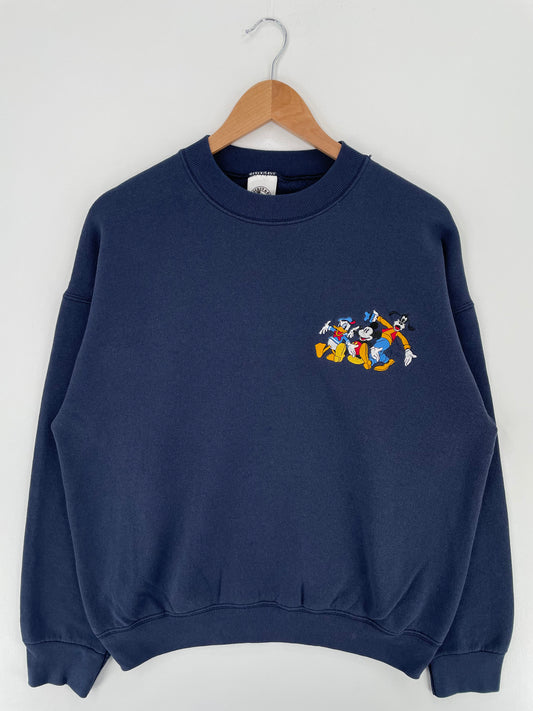 90's DISNEY MICKEY GOOFY DONALD DUCK Made in USA Size L Vintage Sweat-Shirt / A2589