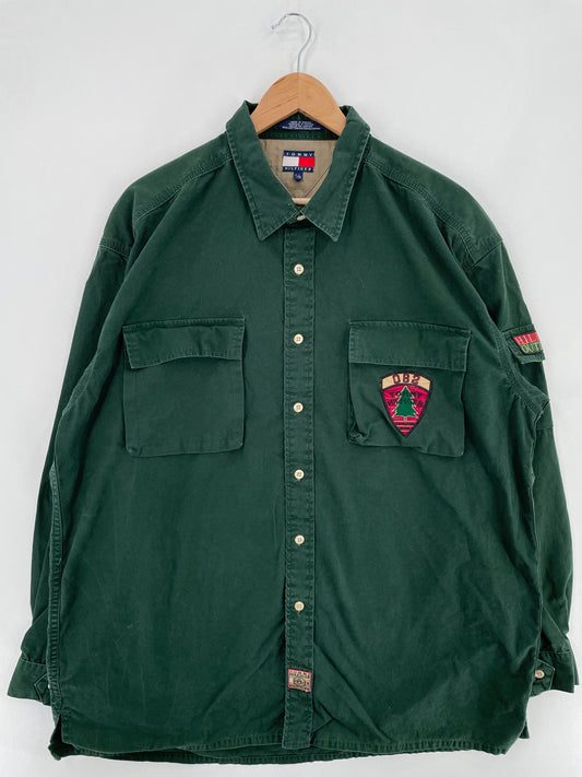 90's TOMMY HILFIGER Size L Vintage Button down Shirt / E1063