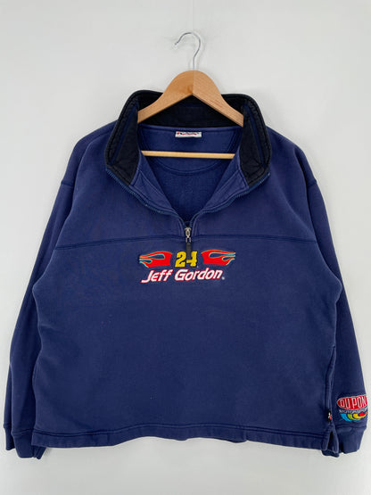 Vintage JEFF GORDON HENDRICK MOTORSPORTS Size L Racing Half Zip Sweat-Shirt / E4413S
