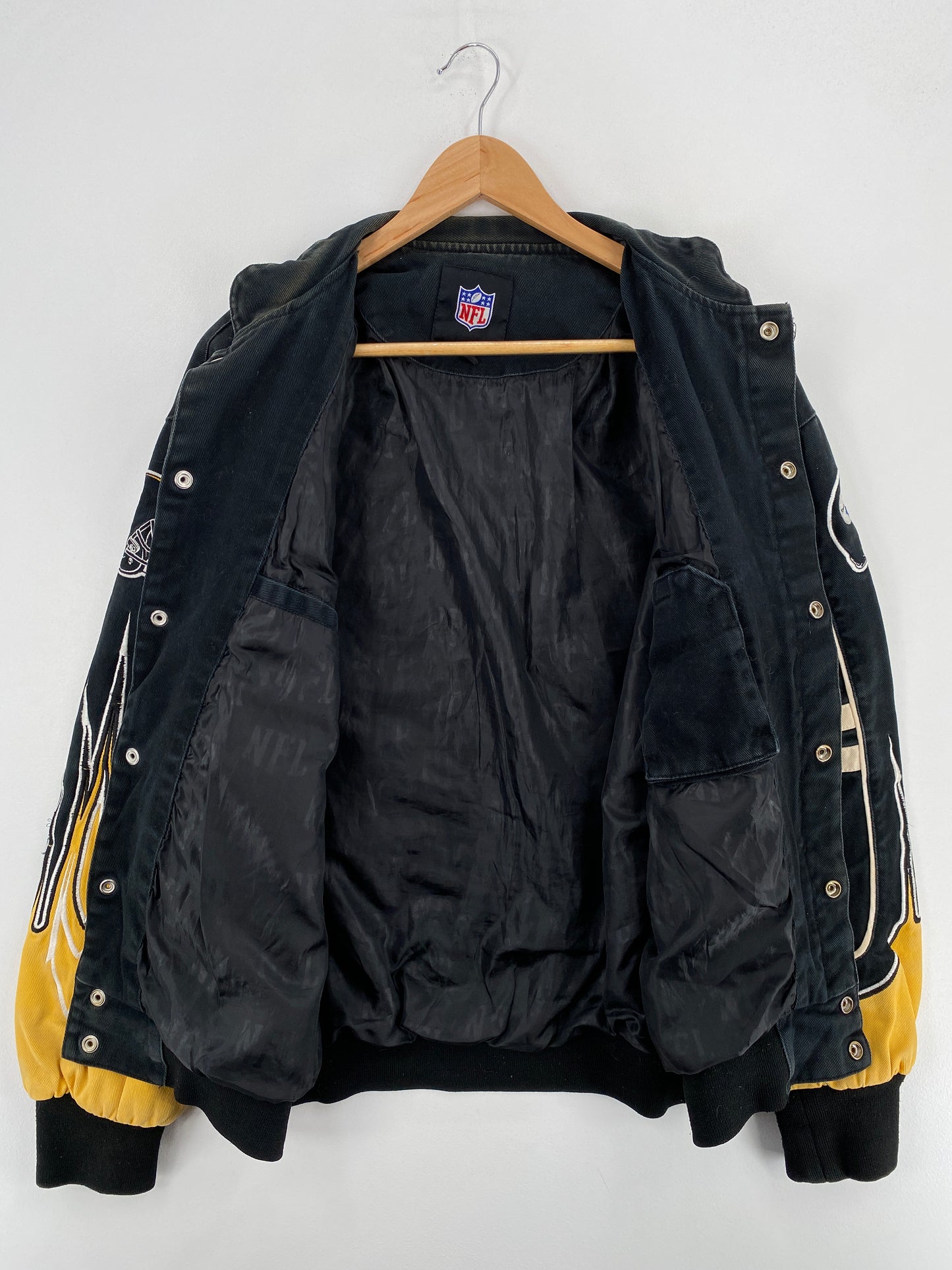 .Vintage PITTSBURGH STEELERS Size L NFL Racing Jacket / A6402
