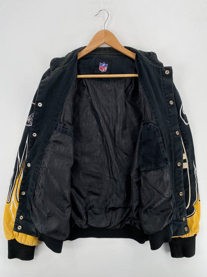 .Vintage PITTSBURGH STEELERS Size L NFL Racing Jacket / A6402