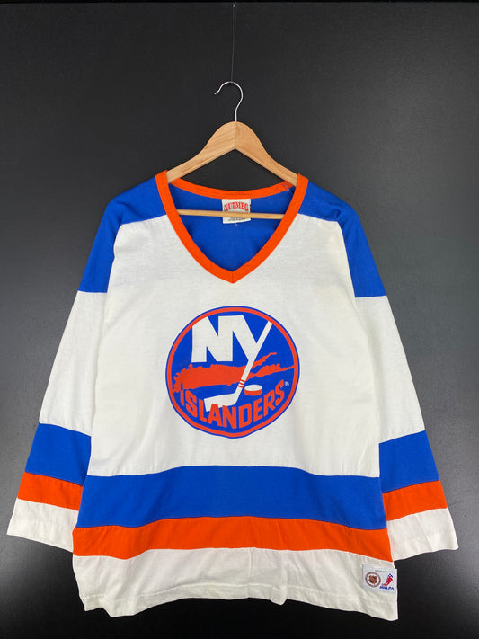 90's NEW YORK ISLANDERS Made in USA Size XL Vintage NHL T-shirt / A4445