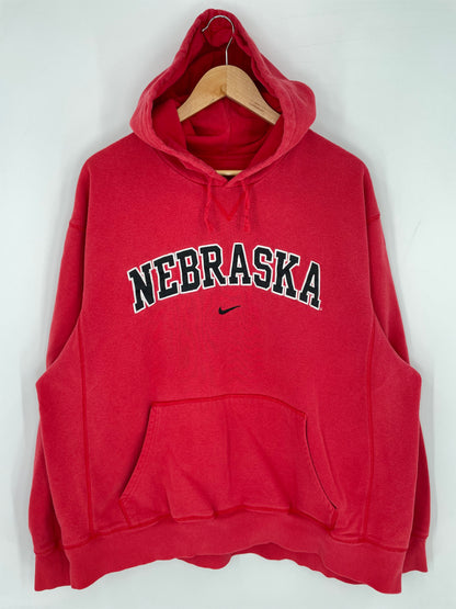 00' NIKE NEBRASKA Size XXL Vintage College Hoodie Sweat-Shirts/ K9992