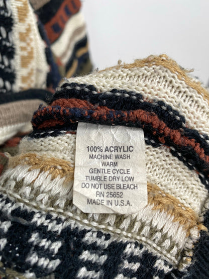 Vintage 3D COOGI- Style Made in USA Size L Knit Sweater / A7395