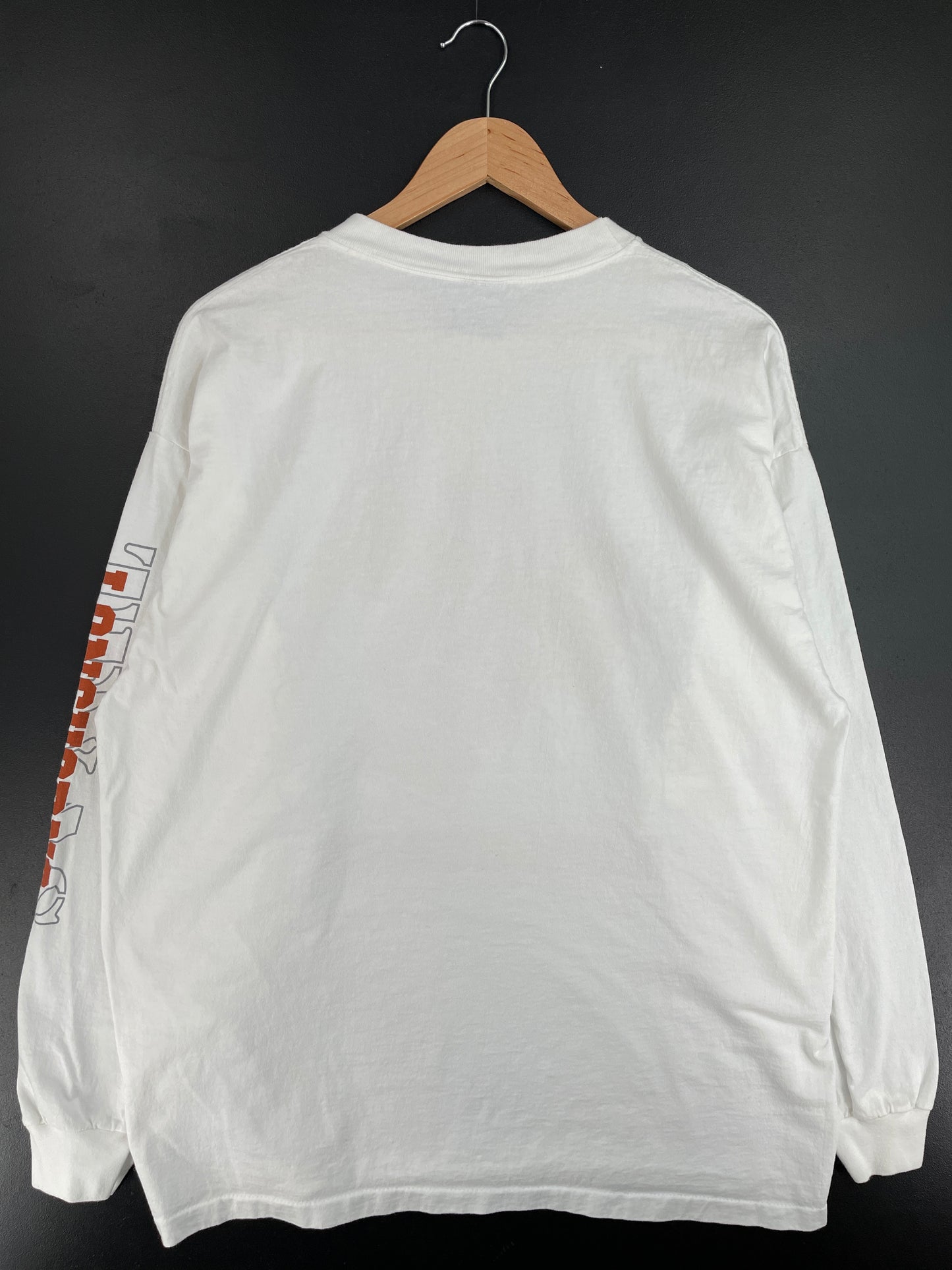 .90's TEXAS LONGHORNS Made in USA Size XL Vintage College Long Sleeve T-Shirt / E6073T