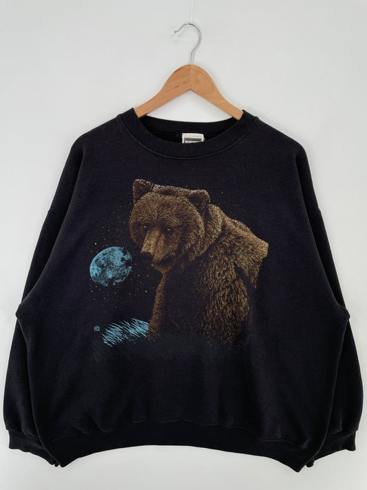 90's BEAR Made in USA Size XXL Vintage Animal Sweat-Shirt / E52