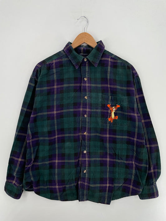 00' DISNEY TIGGER (No tag) Approx. Size XL Vintage Button-Down Shirt / A6326
