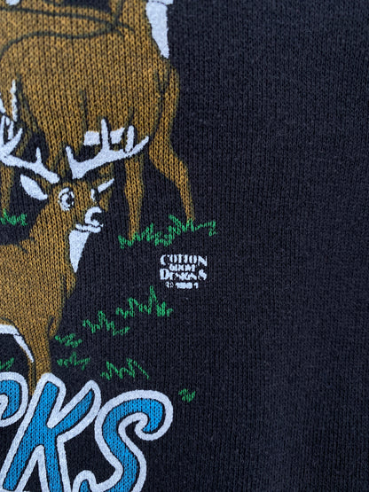 90's ONE HUNDRED BUCKS Made in USA Size L Vintage Sweat-Shirt / A9627