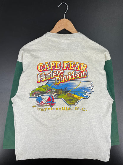 1995 HARLEY DAVIDSON FAYETTEVILLE Made in USA Size L Vintage Long sleeve T-Shirts / A4448