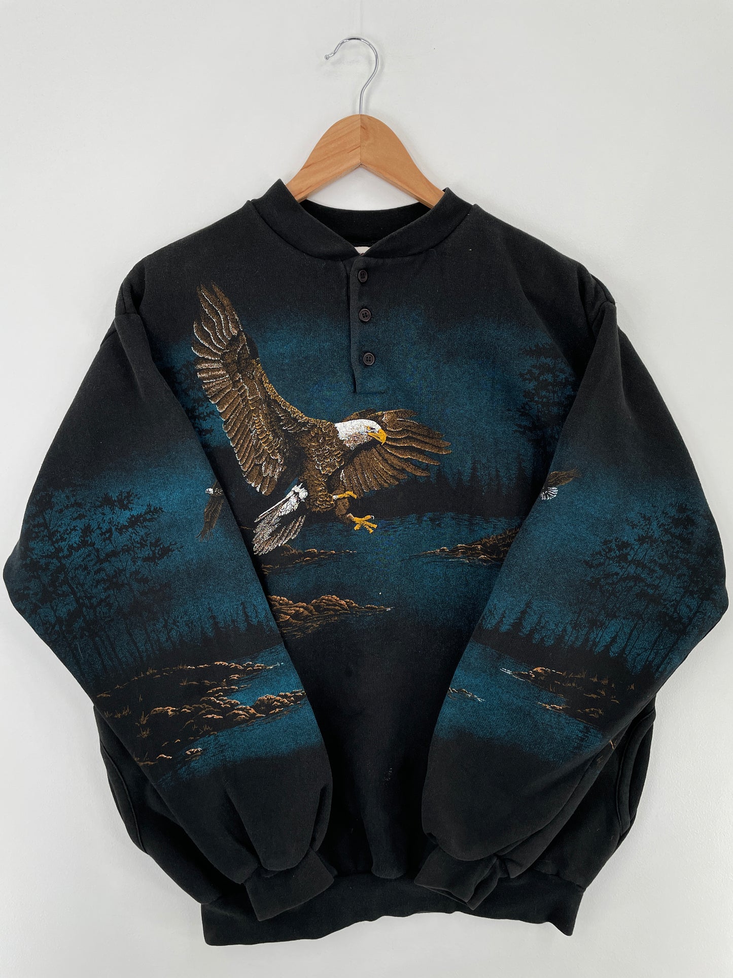 90's EAGLE Made in USA Size Approx.L Vintage Animal Sweat-Shirt / E346