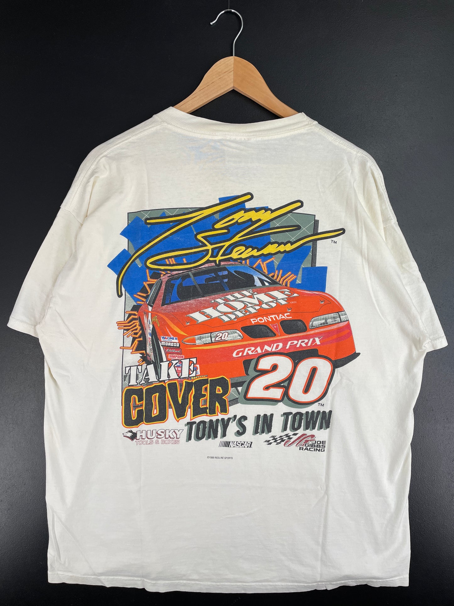 .1999 NASCAR TONY STEWART Made in USA Size XL Vintage Racing T-shirt / E1118
