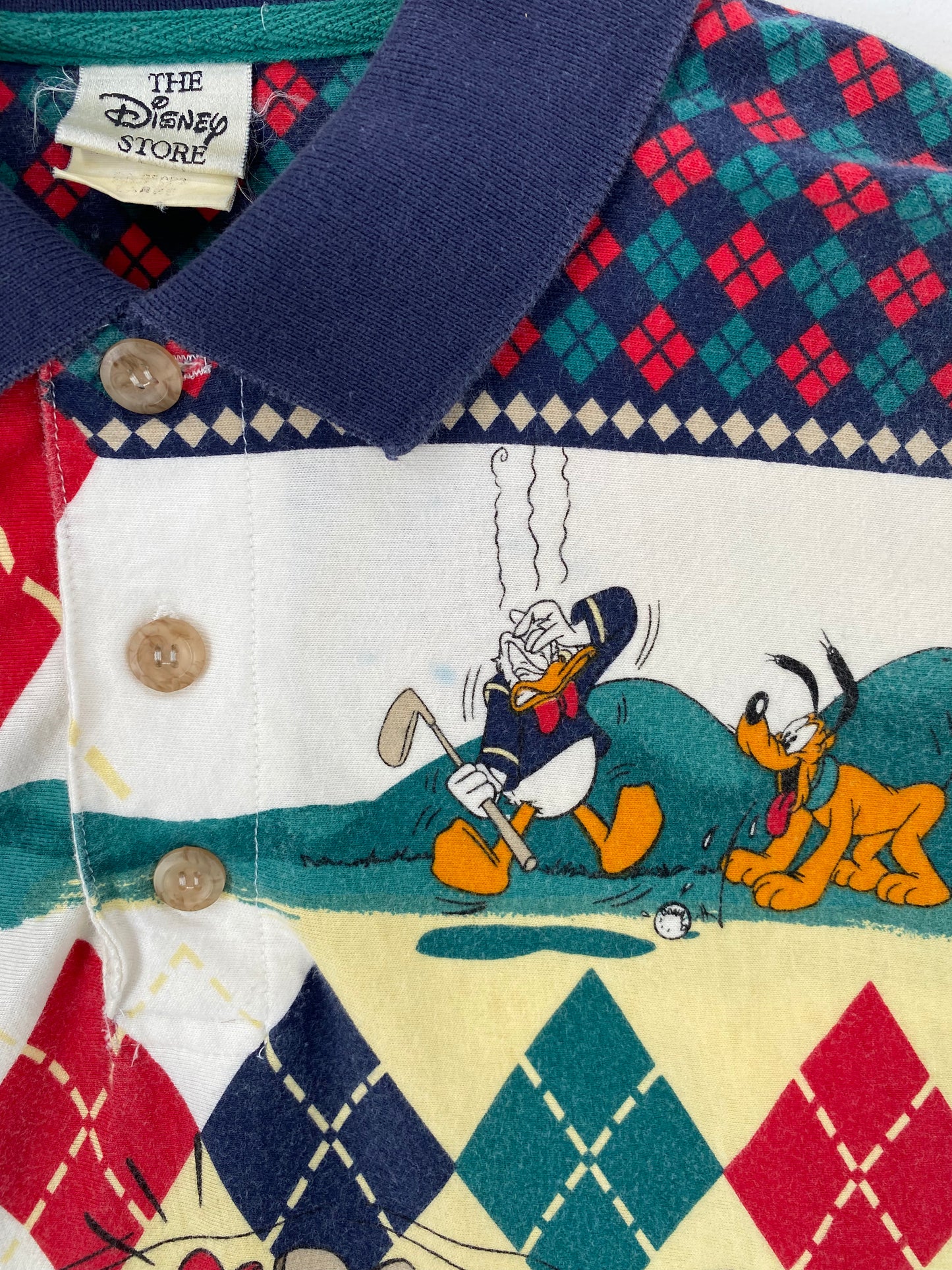 00' DISNEY MICKEY PLUTO Size L Vintage T-Shirts / A586