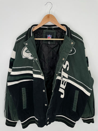 Vintage NEW YORK JETS Size L NFL Racing Jacket  / K8383