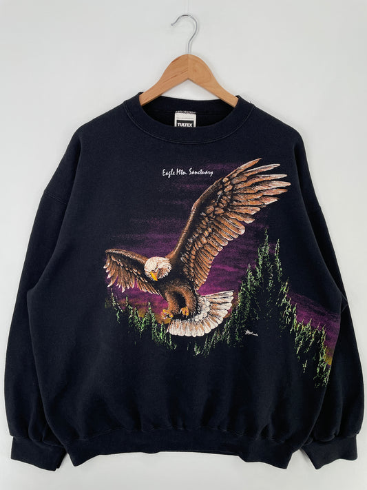 90's EAGLE MTR. SANCTUARY Made in USA Size XXL Vintage Animal Sweat-Shirt / E55