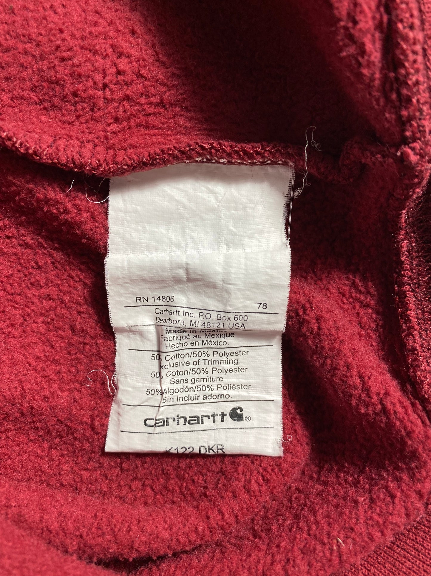 Vintage CARHARTT Size L Zip-up Hoodie Sweat-Shirt / K8495