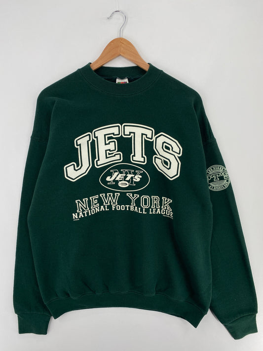 1998 NEW YORK JETS Size XL Vintage NFL Sweat-shirt / E315