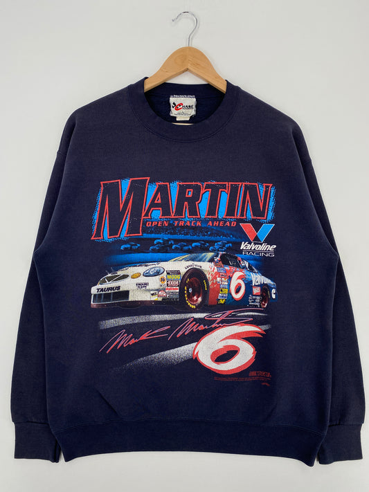 90's NASCAR MARK MARTIN Made in USA Size L Vintage Racing Sweat-shirt / A4374