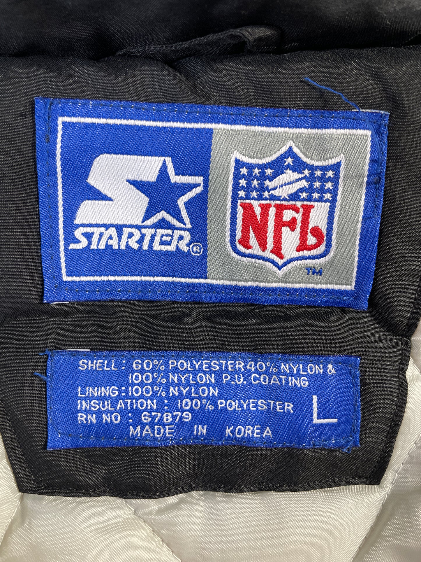90’s STARTER x RAIDERS Size L NFL Padded Nylon Jacket / A8274
