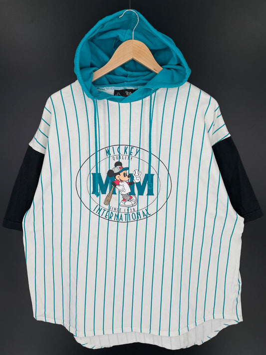 90’s DISNEY MICKEY Size L-XL Vintage Hoodie T-Shirt / A61
