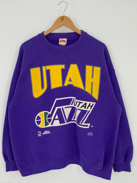 90's UTAH JAZZ Made in USA Size XL Vintage NBA Sweat-shirt / K6490