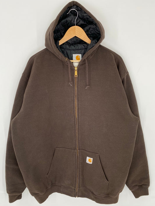 Vintage CARHARTT Size No Tag(Approx.XL) Zip-up Hoodie Sweat-Shirt / K8679