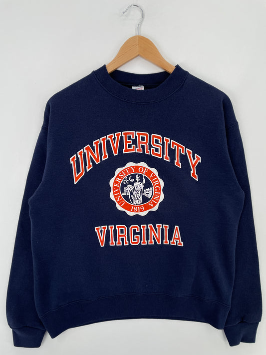 90's UNIVERSITY OF VIRGINIA Made in USA Size L Vintage College Sweat-shirt / E1339S