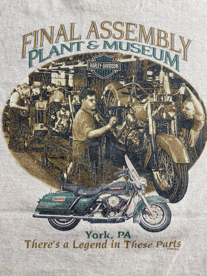 1996 HARLEY DAVIDSON x FINAL ASSEMBLY PLANT & MUSEUM Made in USA Size XXXL Vintage T-Shirt /  E524