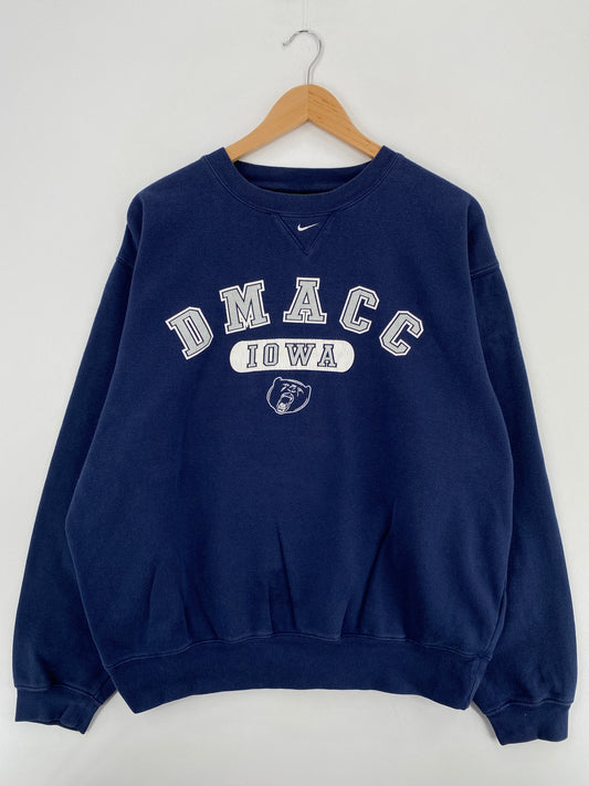 00' NIKE DES MOINES AREA COMMUNITY COLLEGE Size L Vintage College Sweat-shirt / A5539