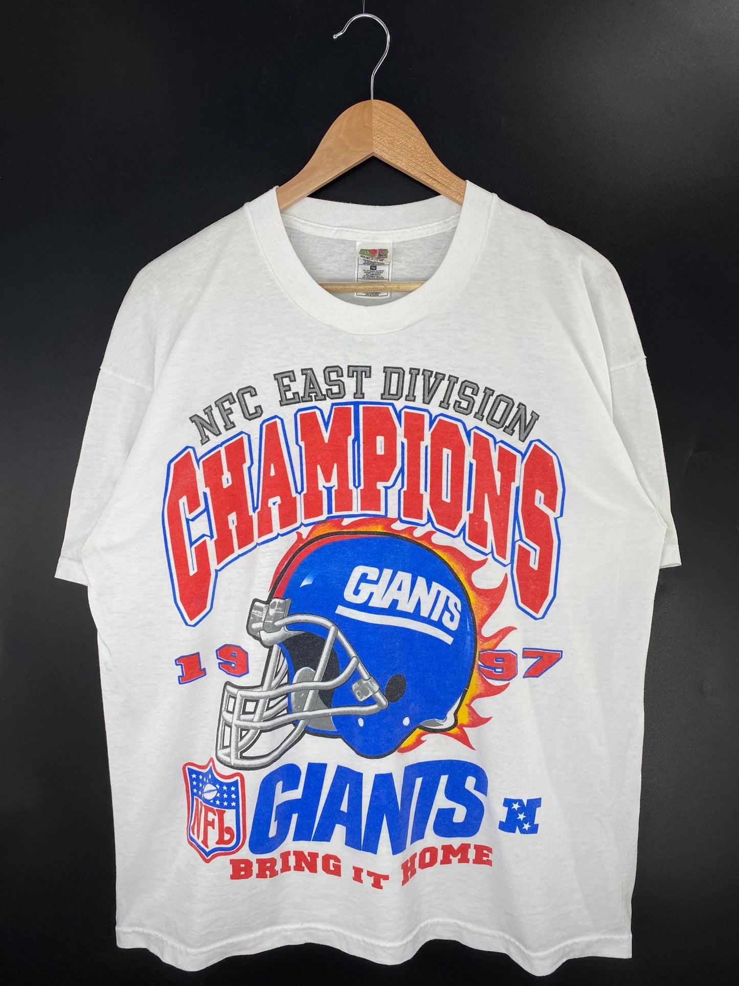1997 NEW YORK GIANTS Size XL Vintage NFL T-shirt / K9847