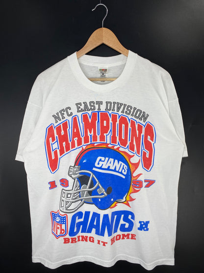 1997 NEW YORK GIANTS Size XL Vintage NFL T-shirt / K9847