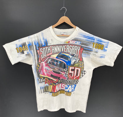 1998 NASCAR 50TH ANNIVERSARY Made in USA Size XL Vintage Racing T-Shirt / K7258