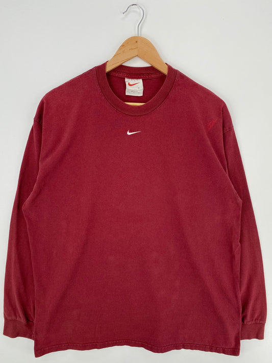 90’s NIKE CENTER SWOOSH Made in USA Size L Vintage Long Sleeve T-shirt / E6557T