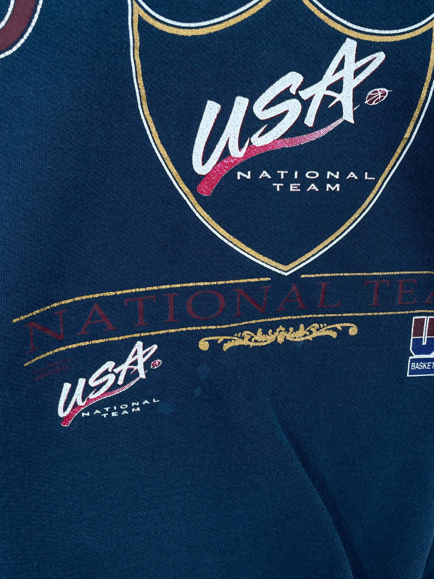 90's USA BASKETBALL Made in USA Size L Vintage College Sweat-Shirt / A9423