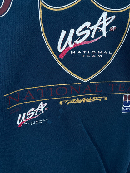 90's USA BASKETBALL Made in USA Size L Vintage College Sweat-Shirt / A9423