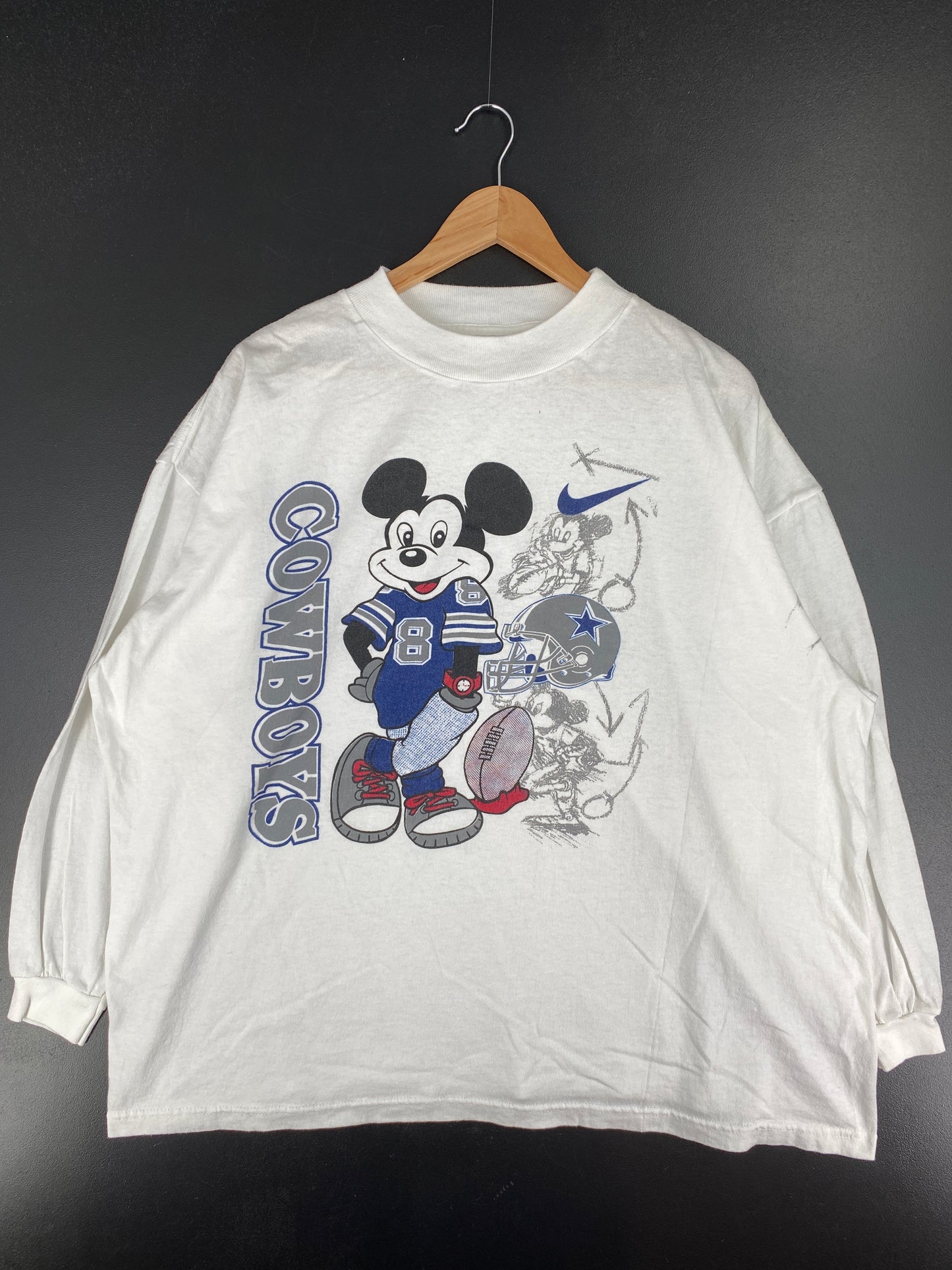 90's Bootleg COWBOYS Made in USA Size XXL Vintage NFL Long Sleeve T-Shirts / A4759