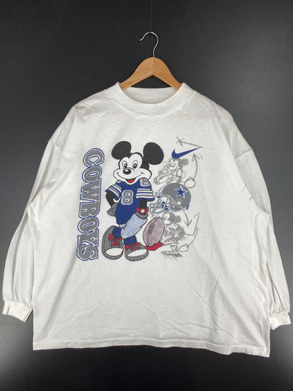 90's Bootleg COWBOYS Made in USA Size XXL Vintage NFL Long Sleeve T-Shirts / A4759